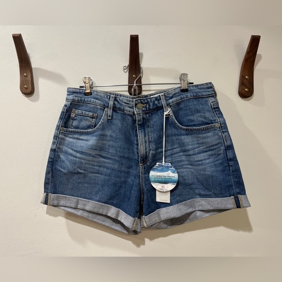 NWT AG Hailey Ex Boyfriend Roll-up Denim Shorts 3.5” Inseam Size 31 - Picture 5 of 12